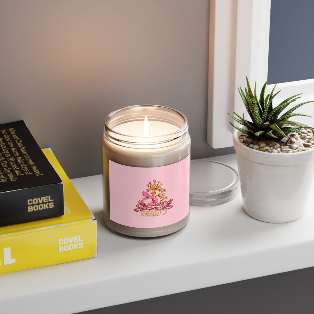 Stamped By Beauty Soy Candle — Pink Monogram Label