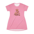 Stamped By Beauty Crown T-Shirt Dress — Solid Pink