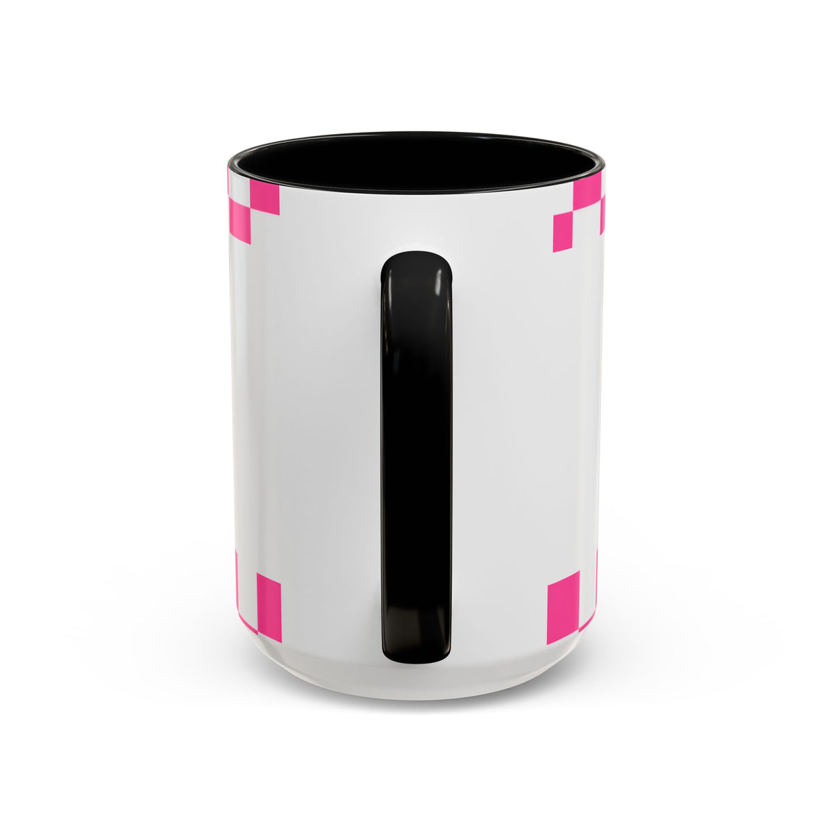 Stamped By Beauty Pink Checkerboard Accent Mug — Crown Monogram