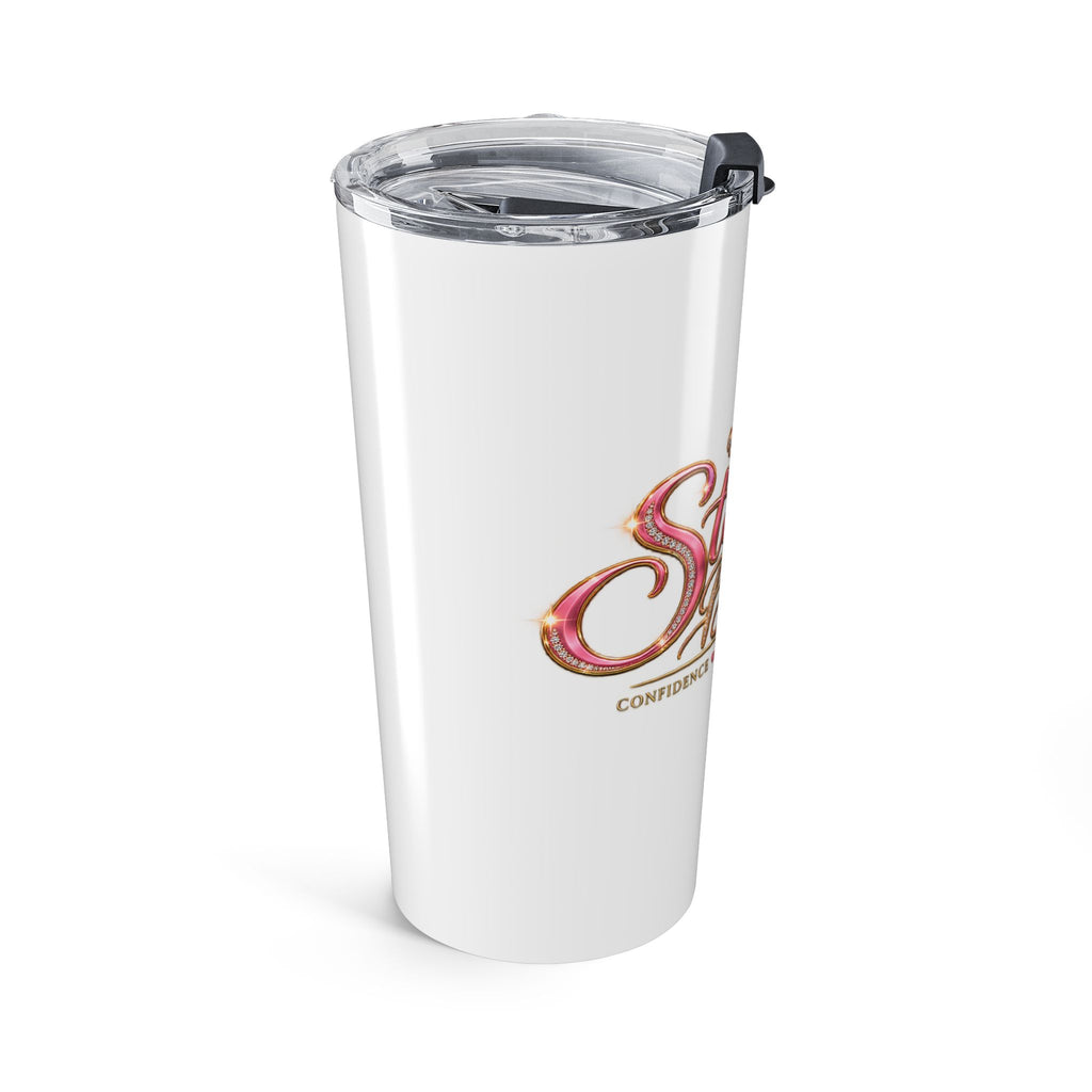 20oz Stamped By Beauty Tumbler — White Script Crown