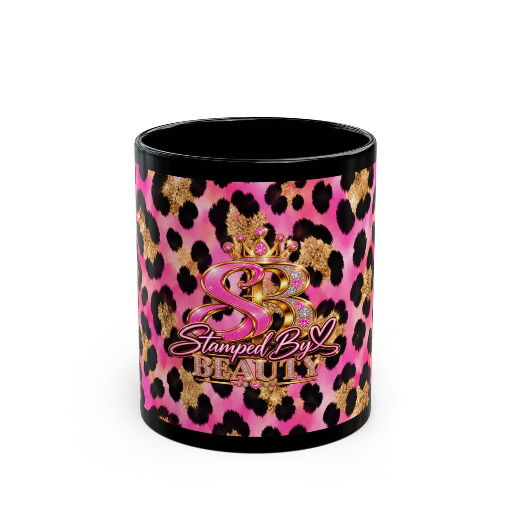 Stamped By Beauty Pink Leopard Mug — Crown Logo
