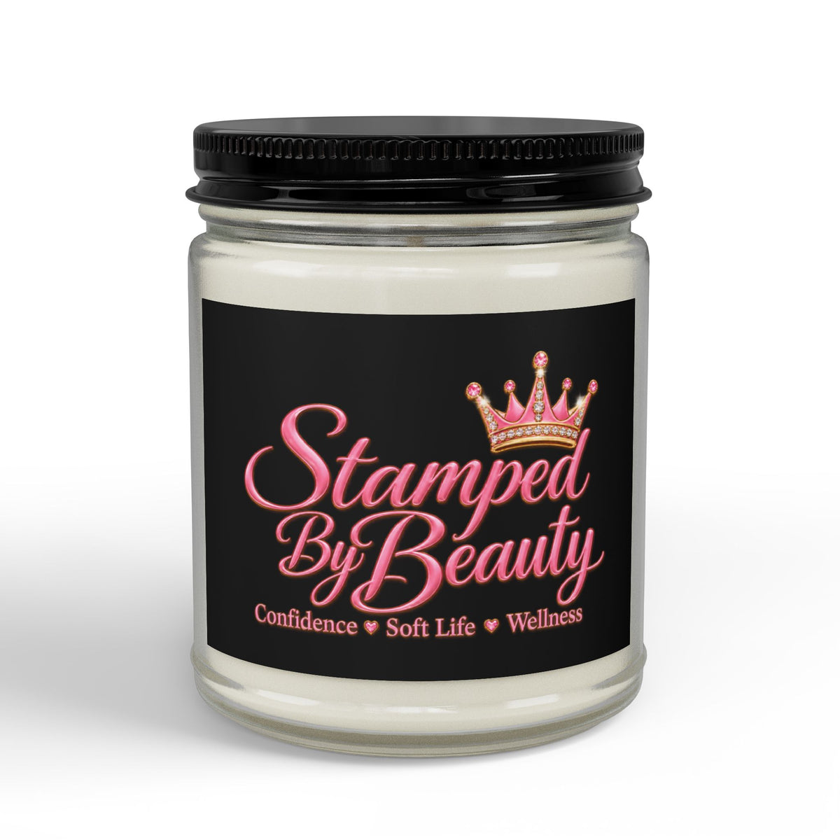 Stamped By Beauty Soy Candle — Black Script Label