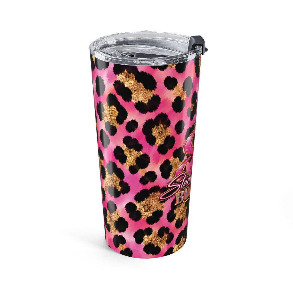 20oz Stamped By Beauty Tumbler — Pink Leopard Crown