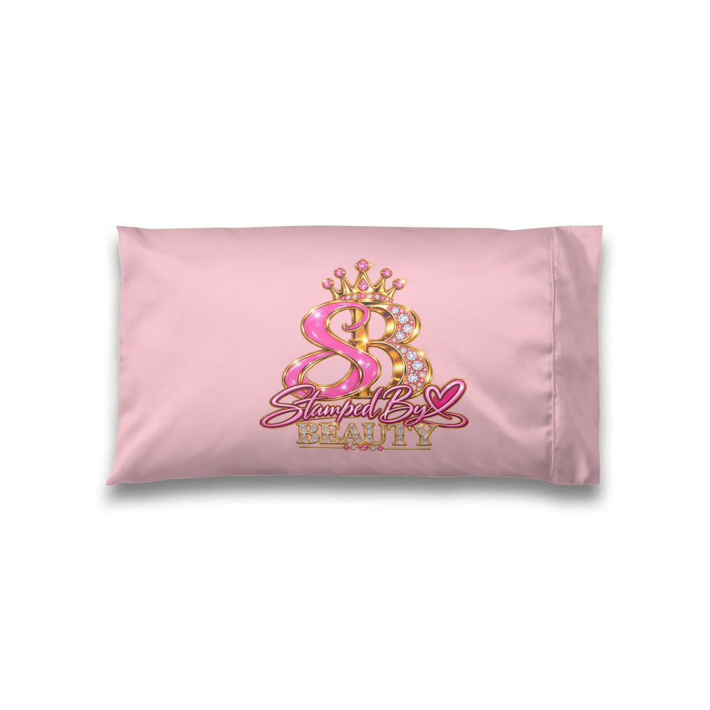 Stamped By Beauty Satin Pillowcase — Light Pink Jeweled