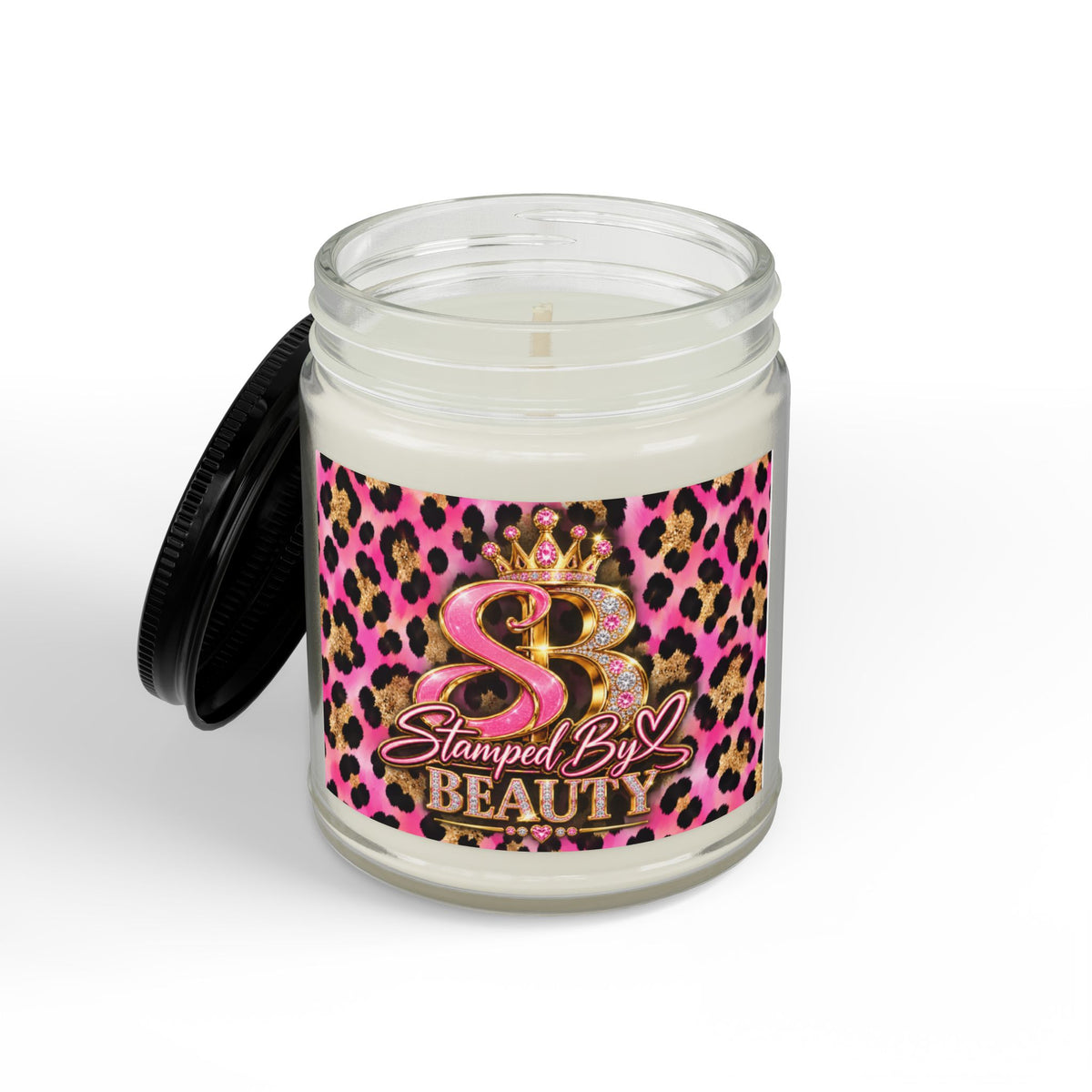 Stamped By Beauty Soy Candle — Pink Leopard Label