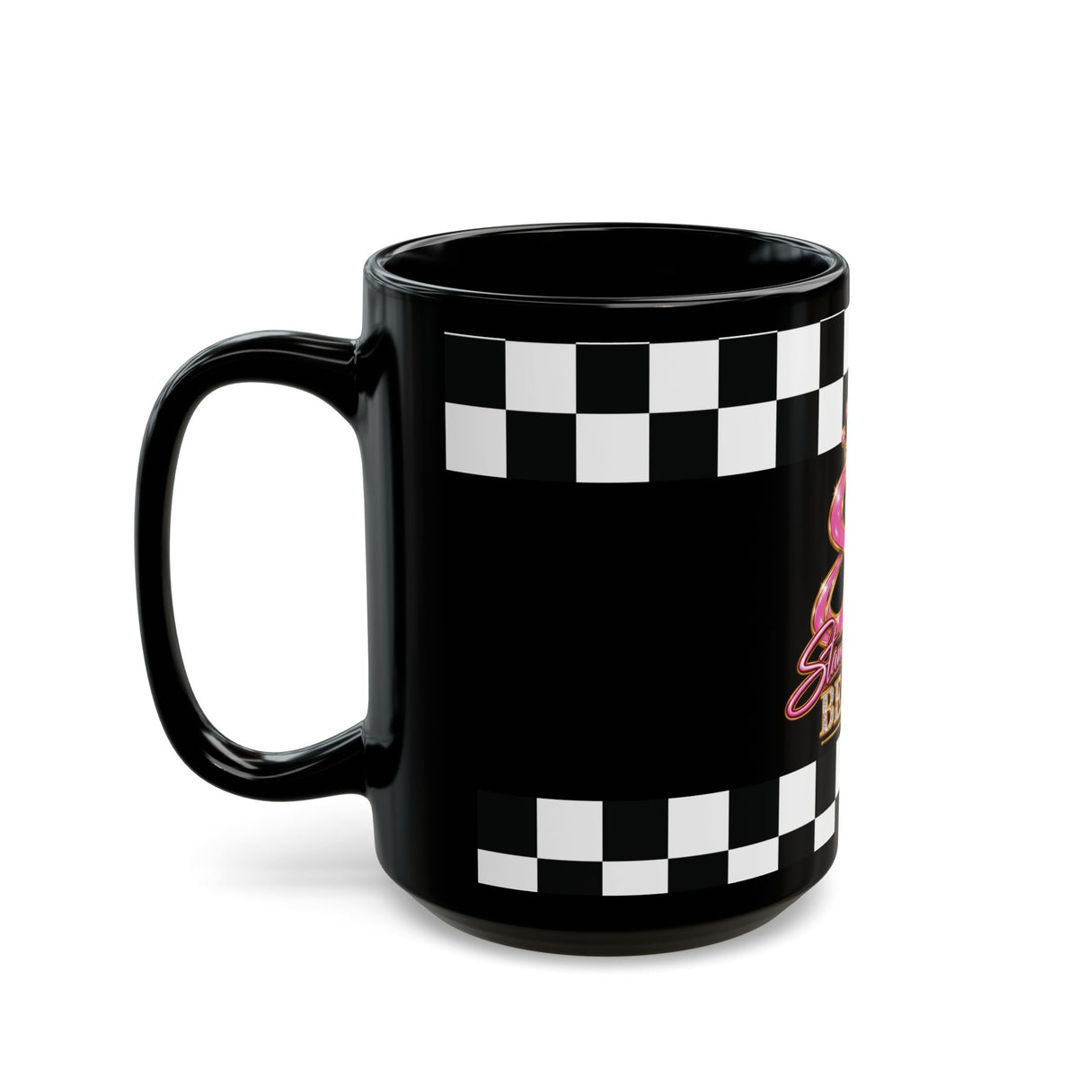 Stamped By Beauty Black Checkerboard Mug (11oz, 15oz)