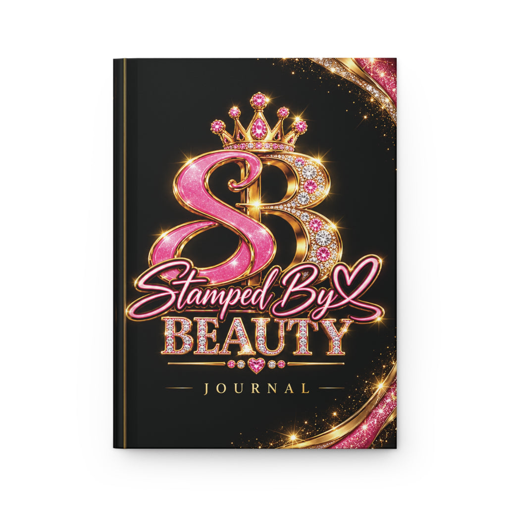 Stamped By Beauty Hardcover Journal — Black Jeweled Monogram