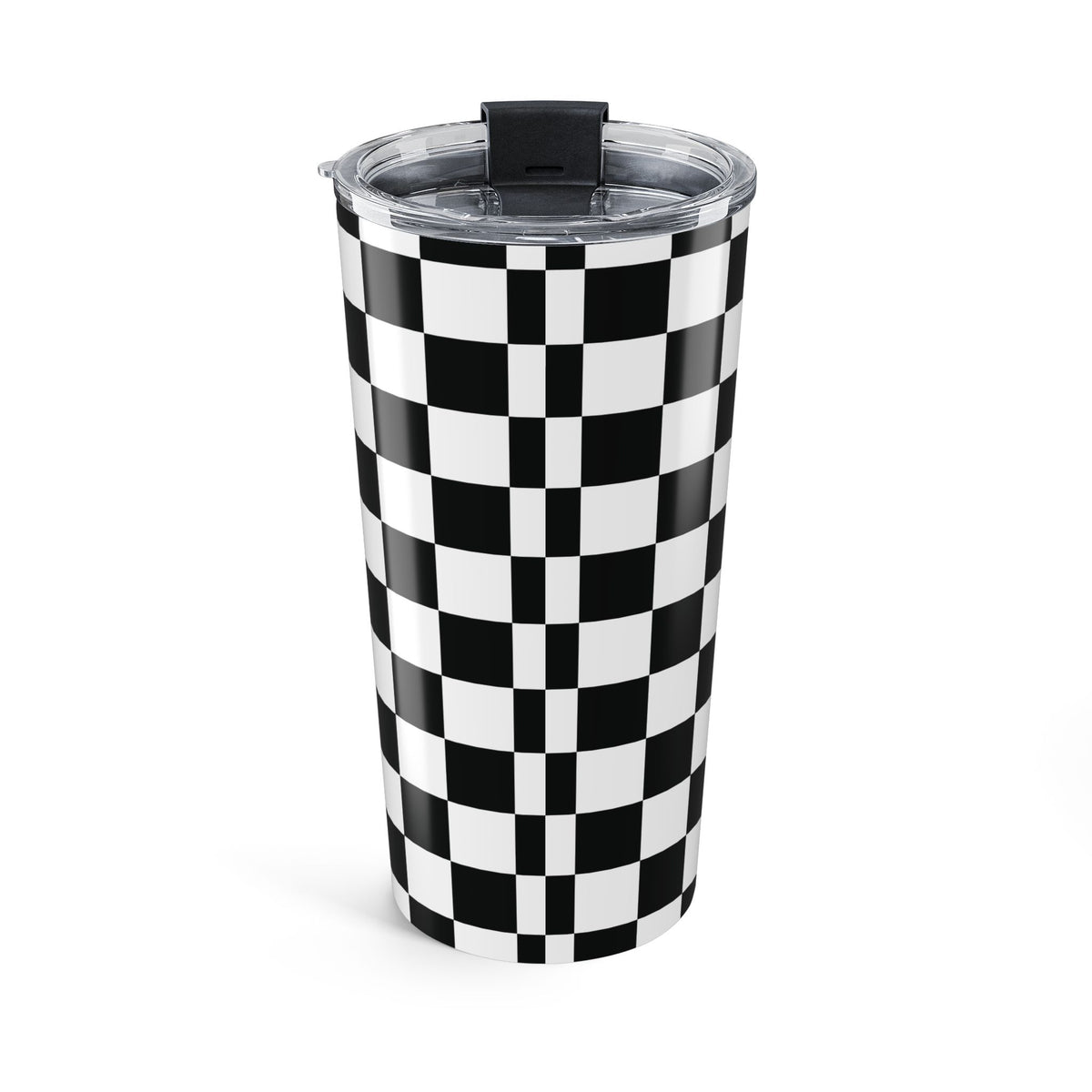 20oz Stamped By Beauty Tumbler — Black Checkerboard Crown