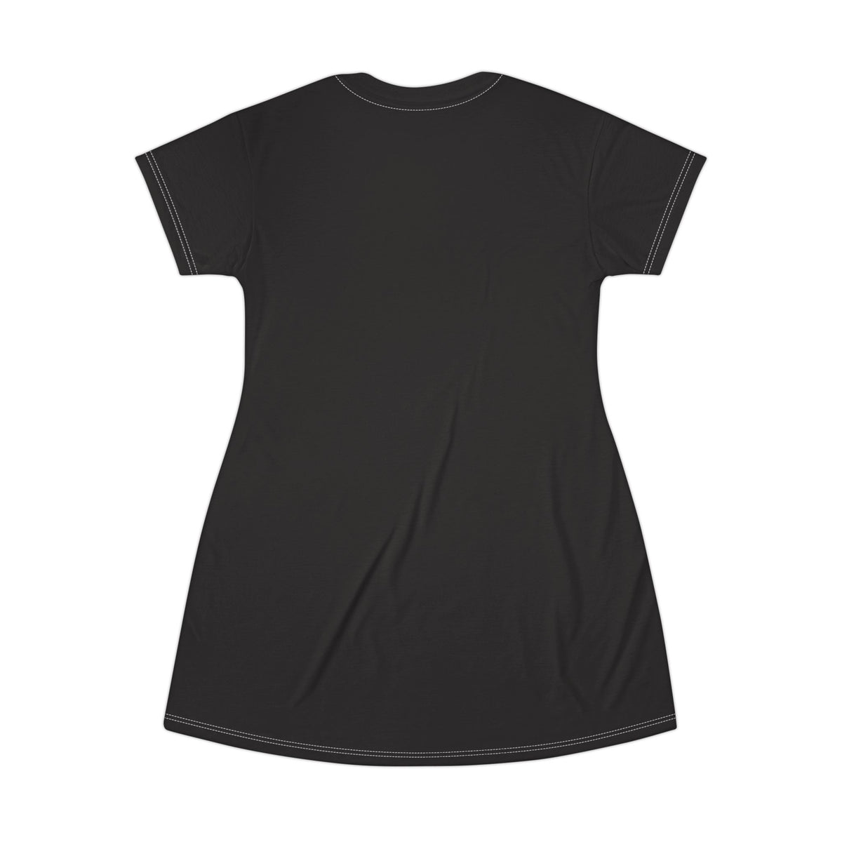 Stamped By Beauty Crown T-Shirt Dress — Solid Black