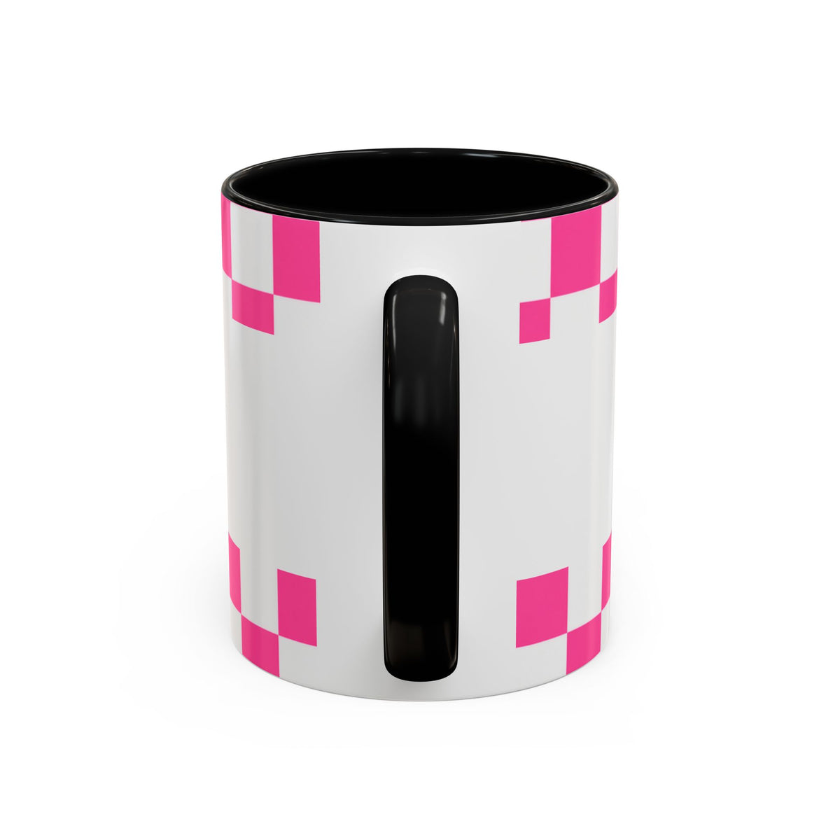 Stamped By Beauty Pink Checkerboard Accent Mug — Crown Monogram