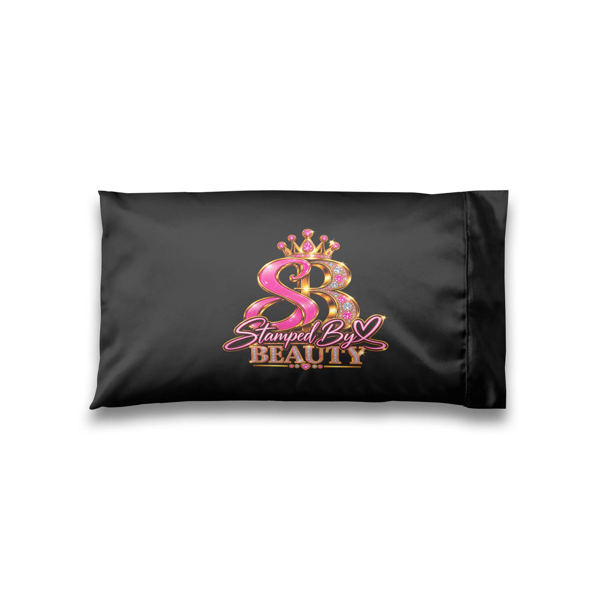Stamped By Beauty Satin Pillowcase — Black Jeweled