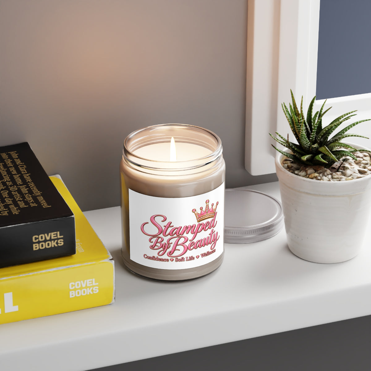Stamped By Beauty Soy Candle — White Script Label