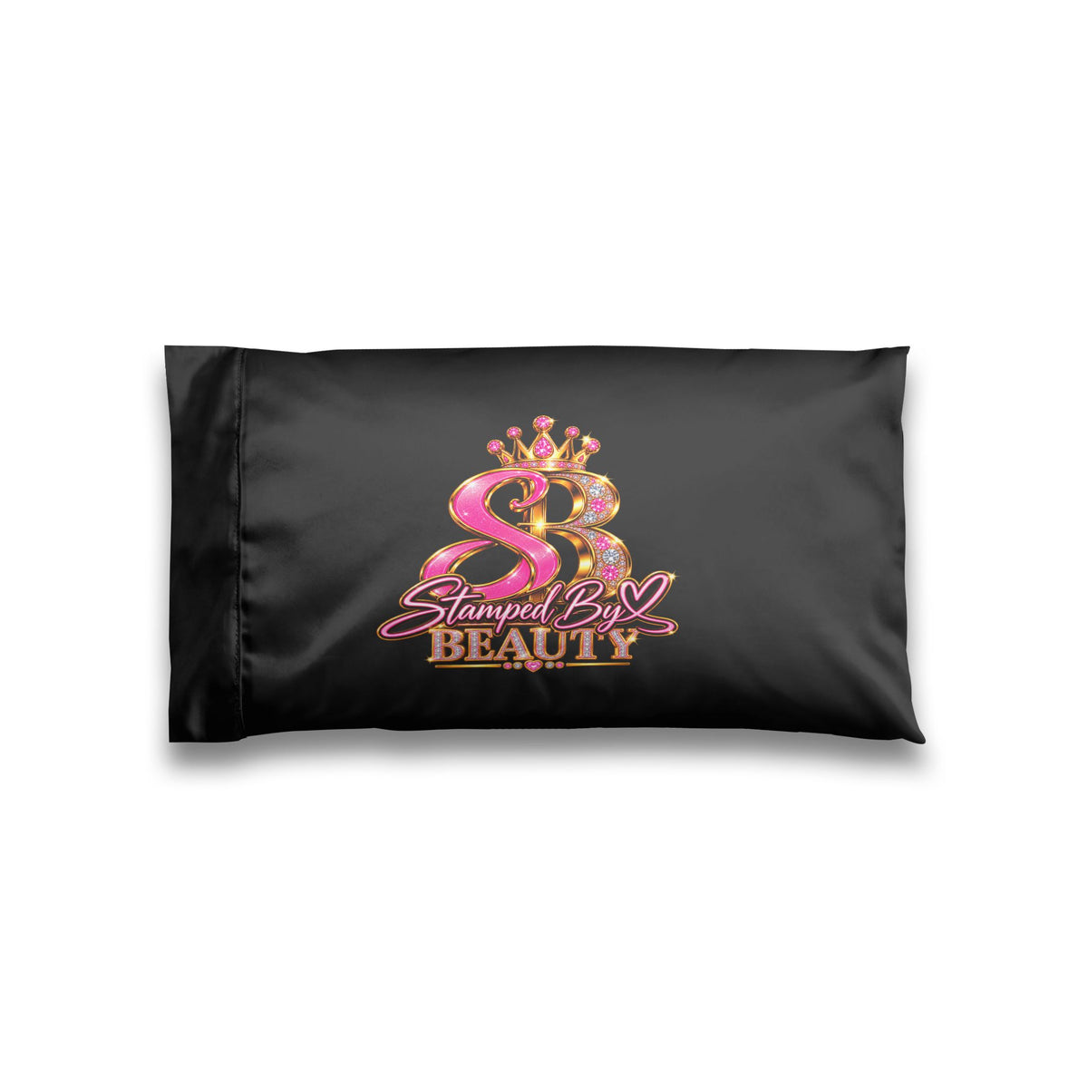 Stamped By Beauty Satin Pillowcase — Black Jeweled
