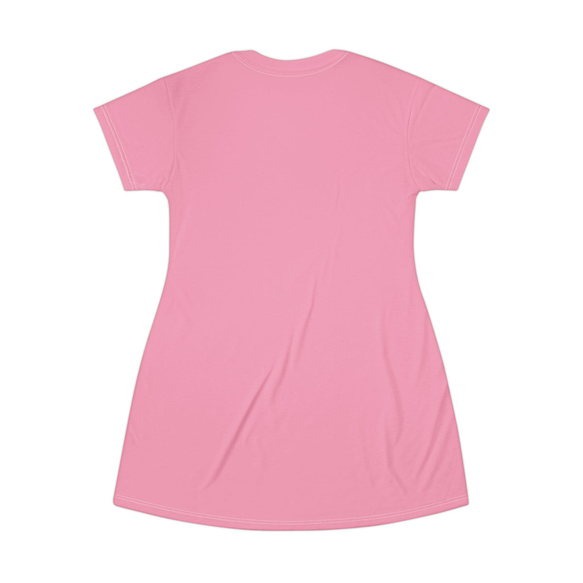 Stamped By Beauty Crown T-Shirt Dress — Solid Pink