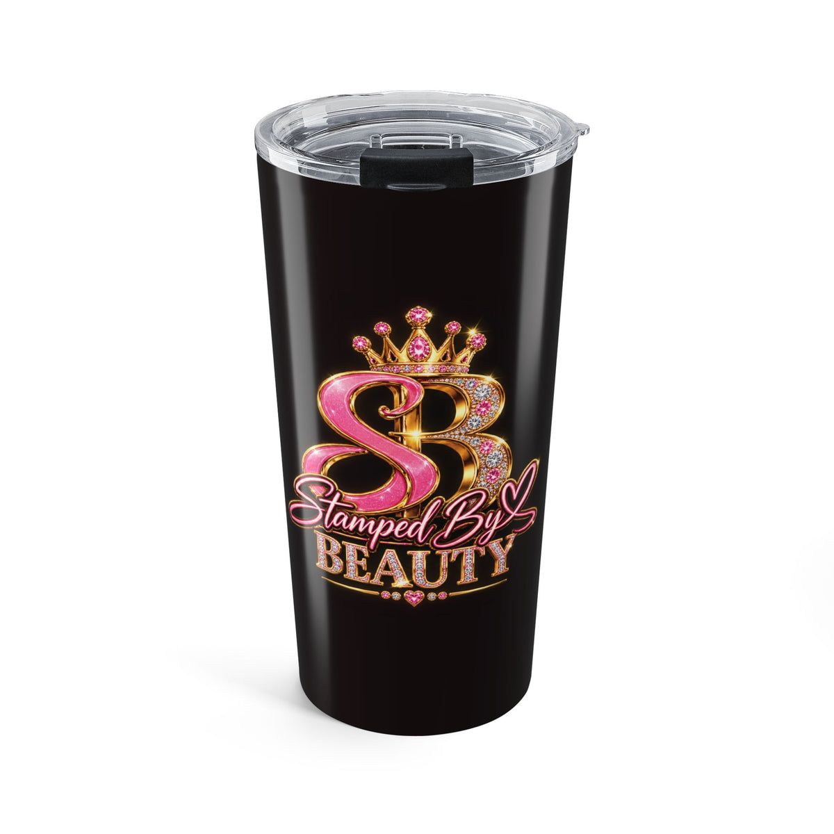 20oz Stamped By Beauty Tumbler — Solid Black Crown