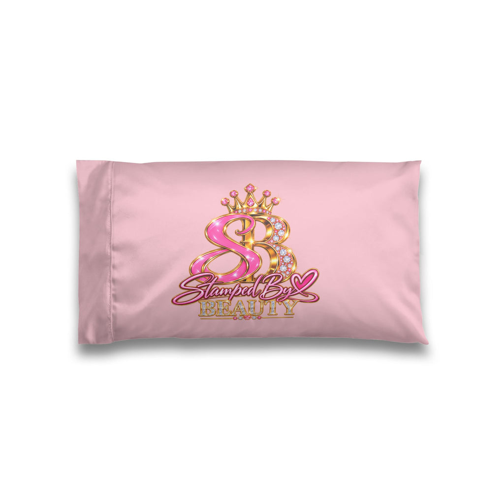 Stamped By Beauty Satin Pillowcase — Light Pink Jeweled