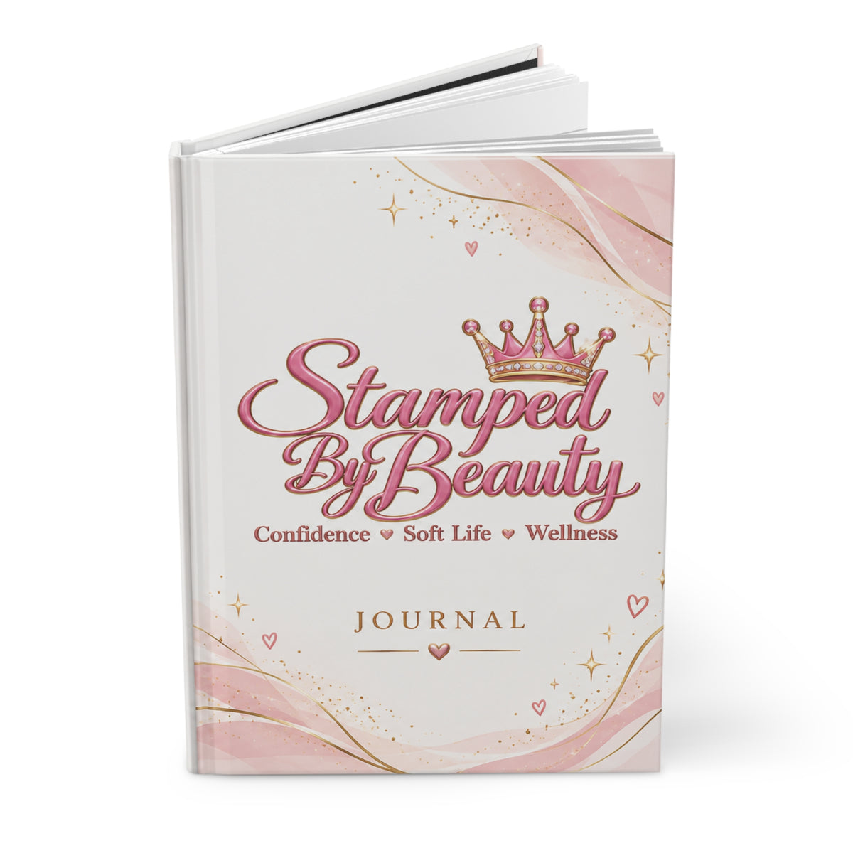 Stamped By Beauty Hardcover Journal — Ivory White Crown
