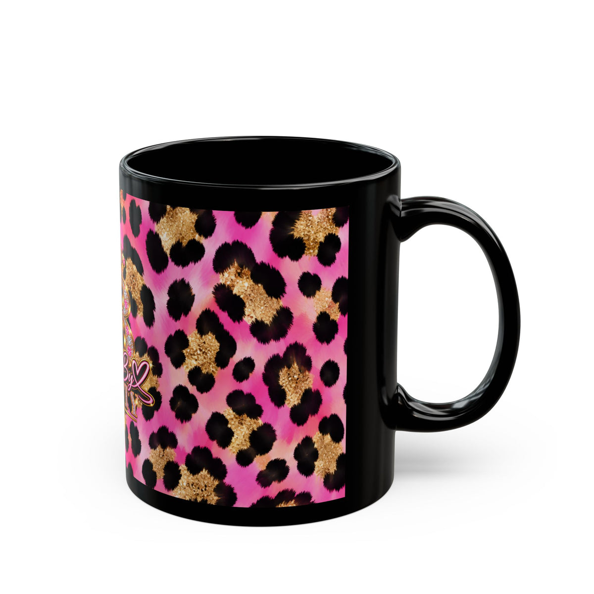 Stamped By Beauty Pink Leopard Mug — Crown Logo