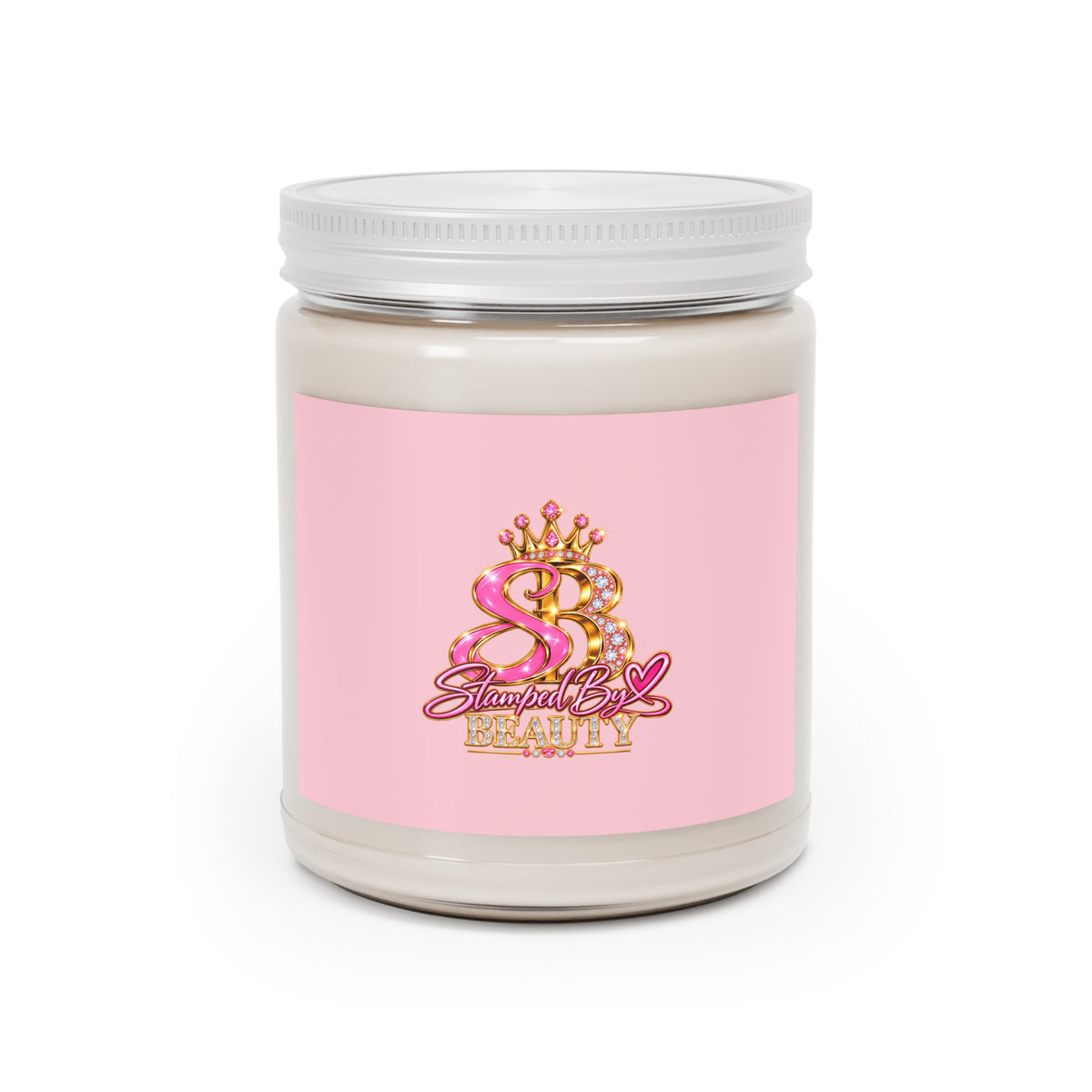 Stamped By Beauty Soy Candle — Pink Monogram Label