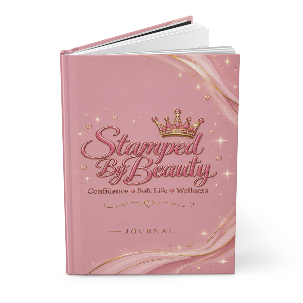 Stamped By Beauty Hardcover Journal — Blush Pink Crown