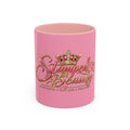 Stamped By Beauty Pink Accent Mug — Crown Script