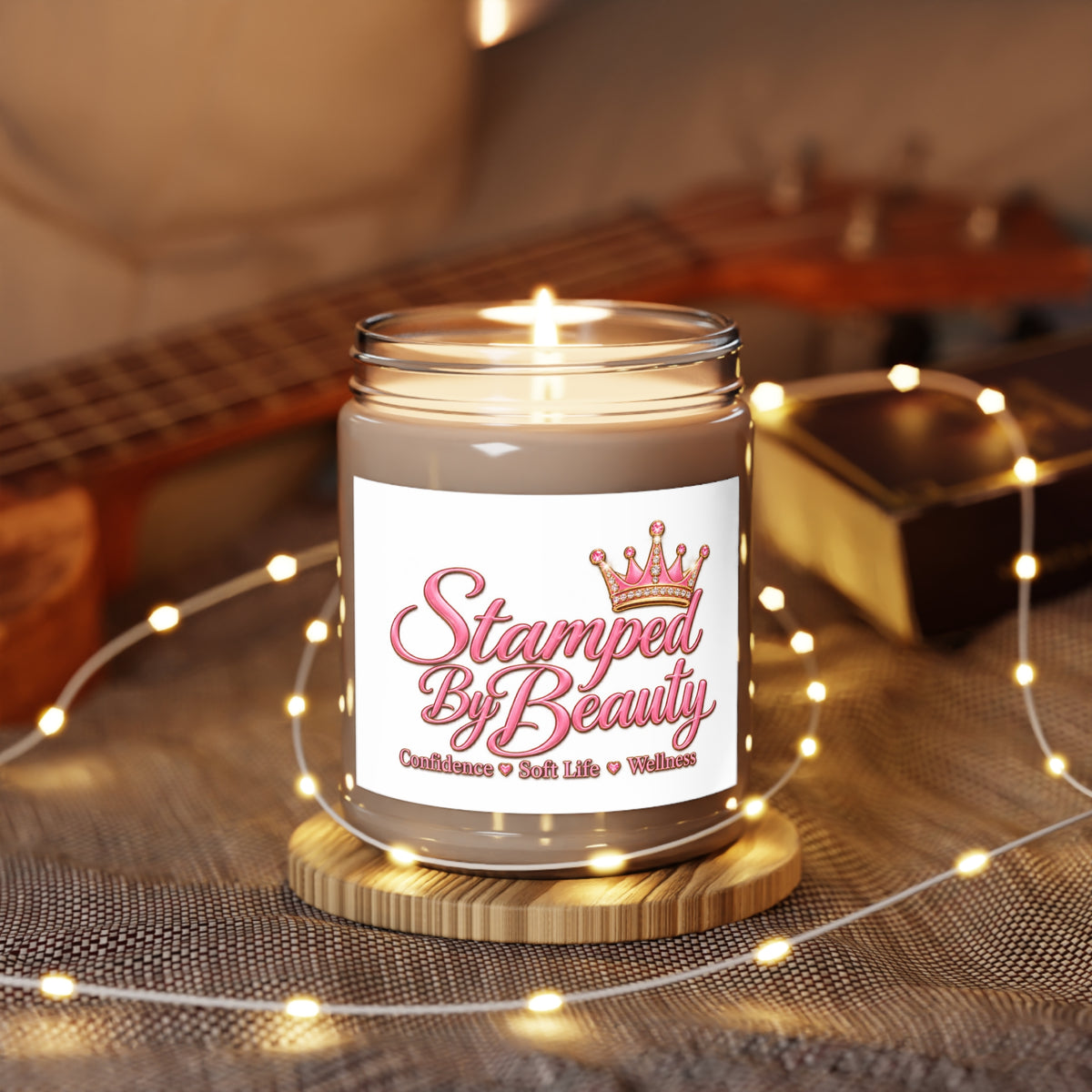 Stamped By Beauty Soy Candle — White Script Label
