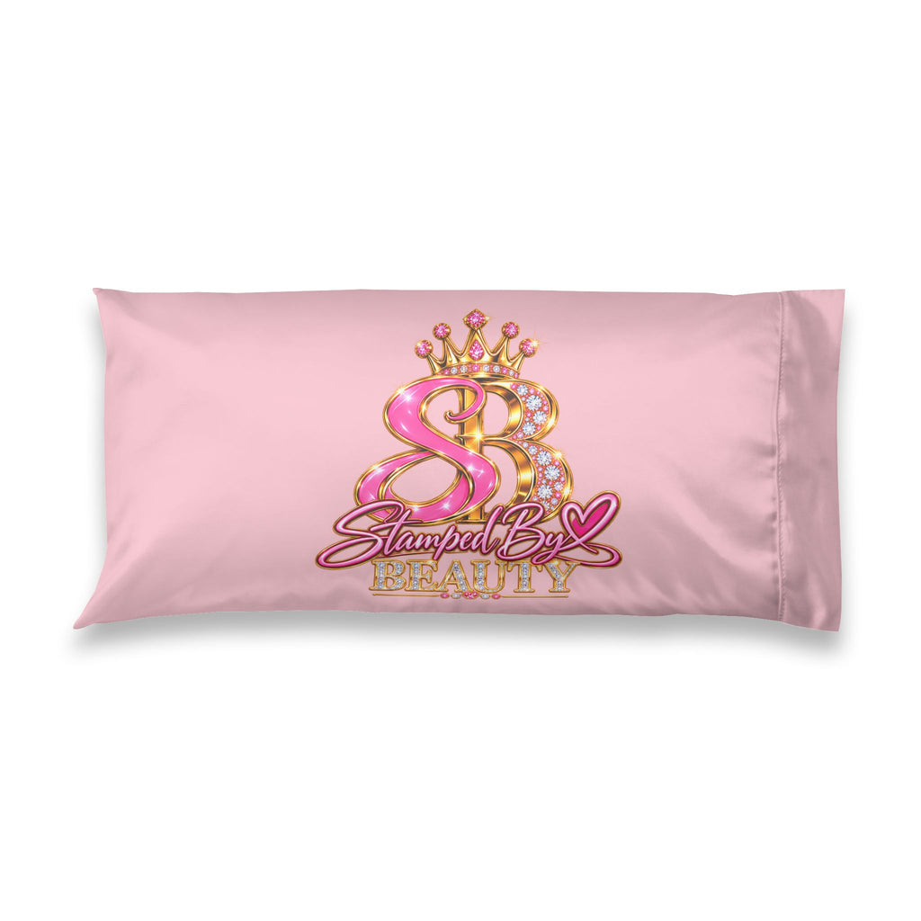 Stamped By Beauty Satin Pillowcase — Light Pink Jeweled