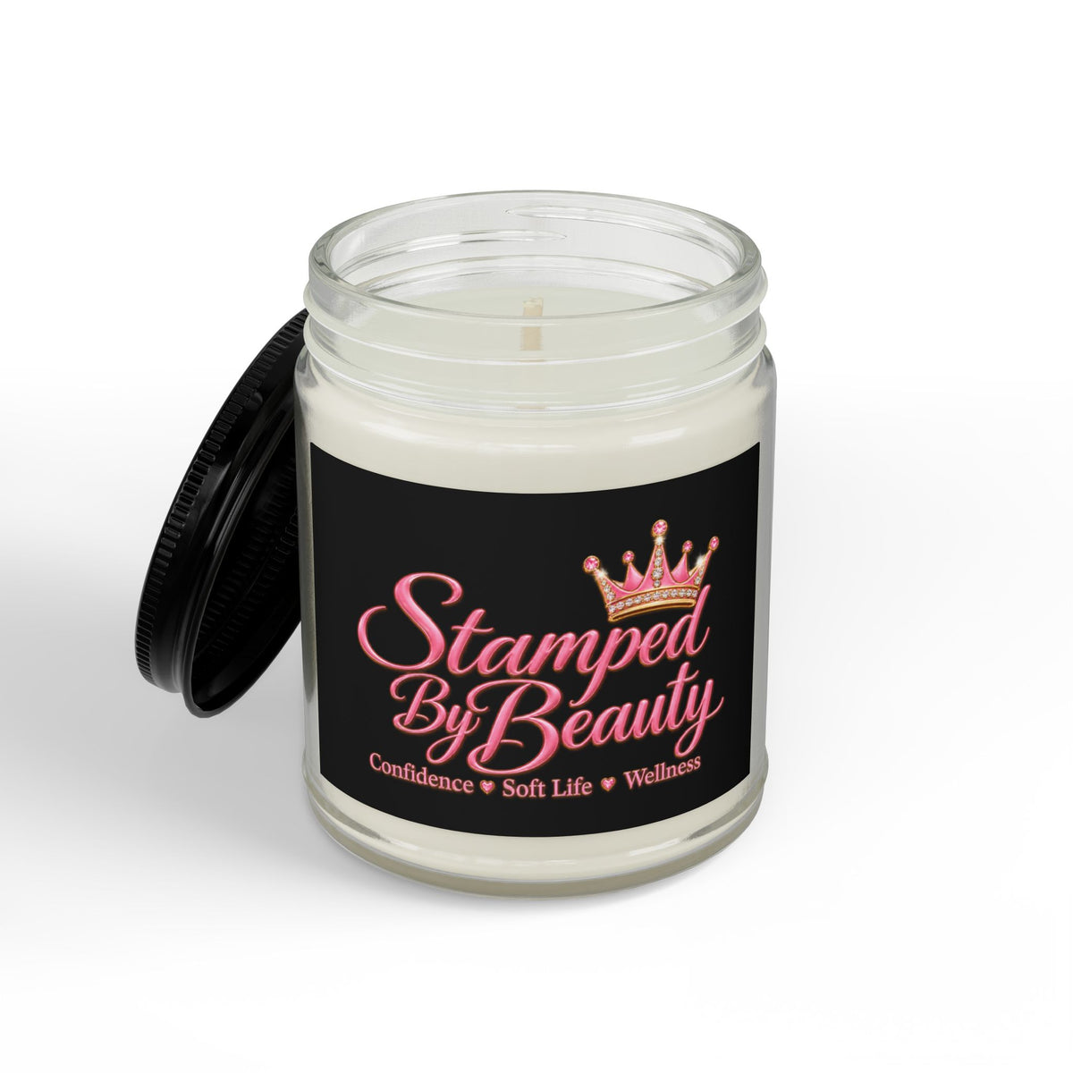 Stamped By Beauty Soy Candle — Black Script Label