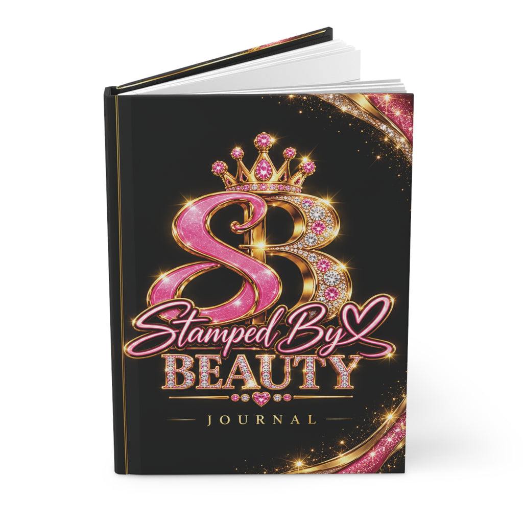 Stamped By Beauty Hardcover Journal — Black Jeweled Monogram