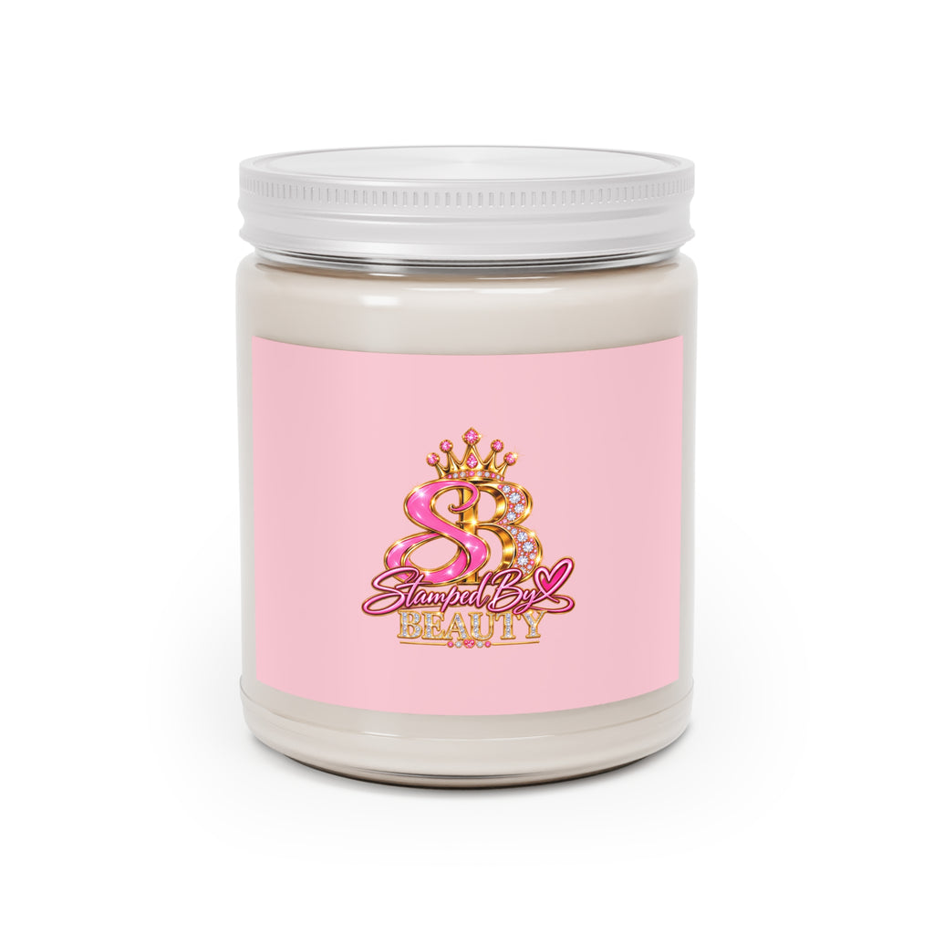 Stamped By Beauty Soy Candle — Pink Monogram Label