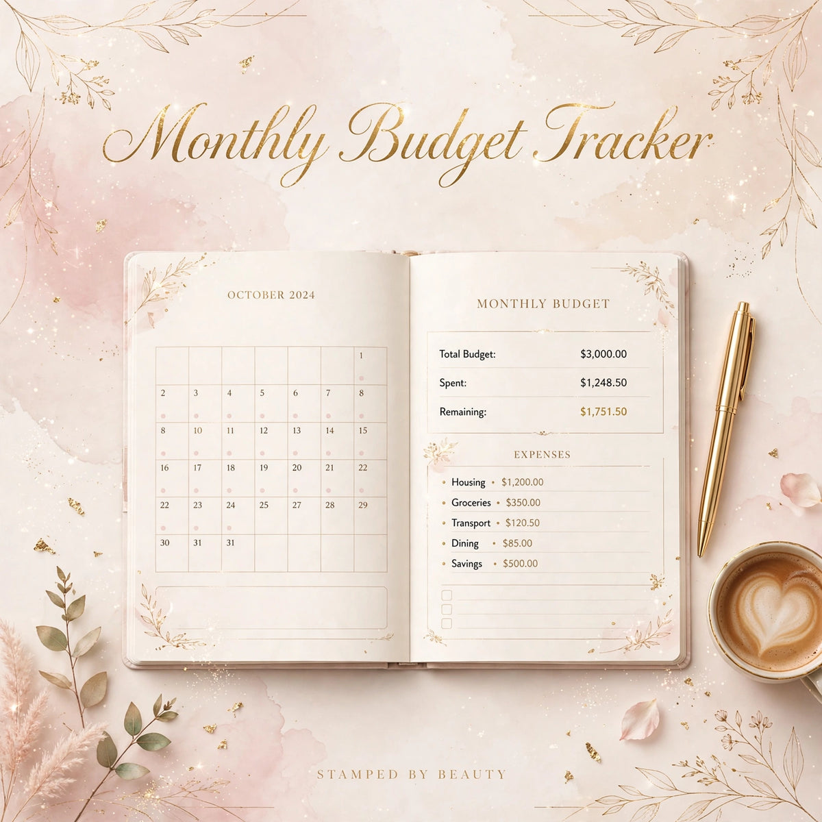 Monthly Budget Tracker – Printable PDF