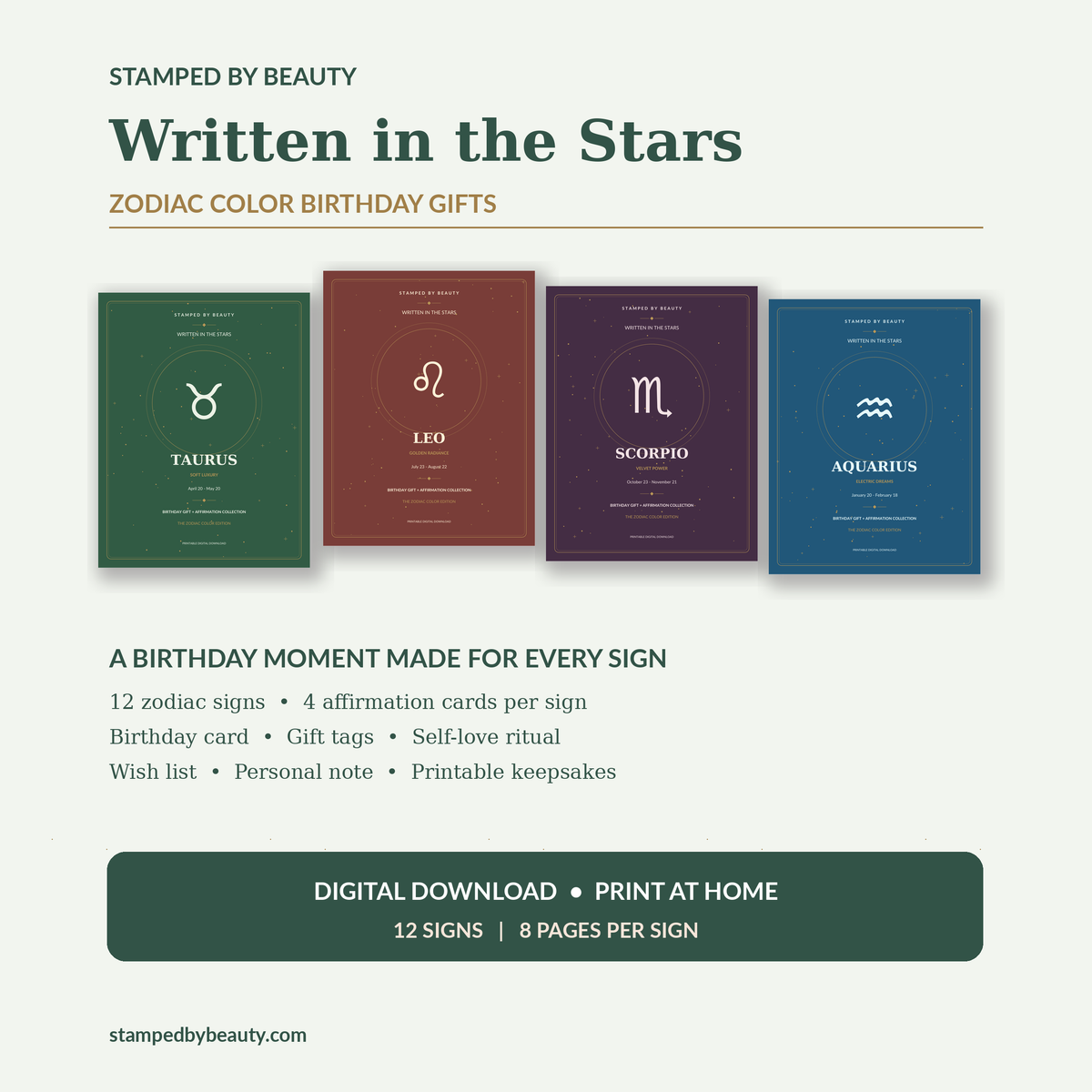 Taurus – Written in the Stars Zodiac Colors Birthday Gift Kit